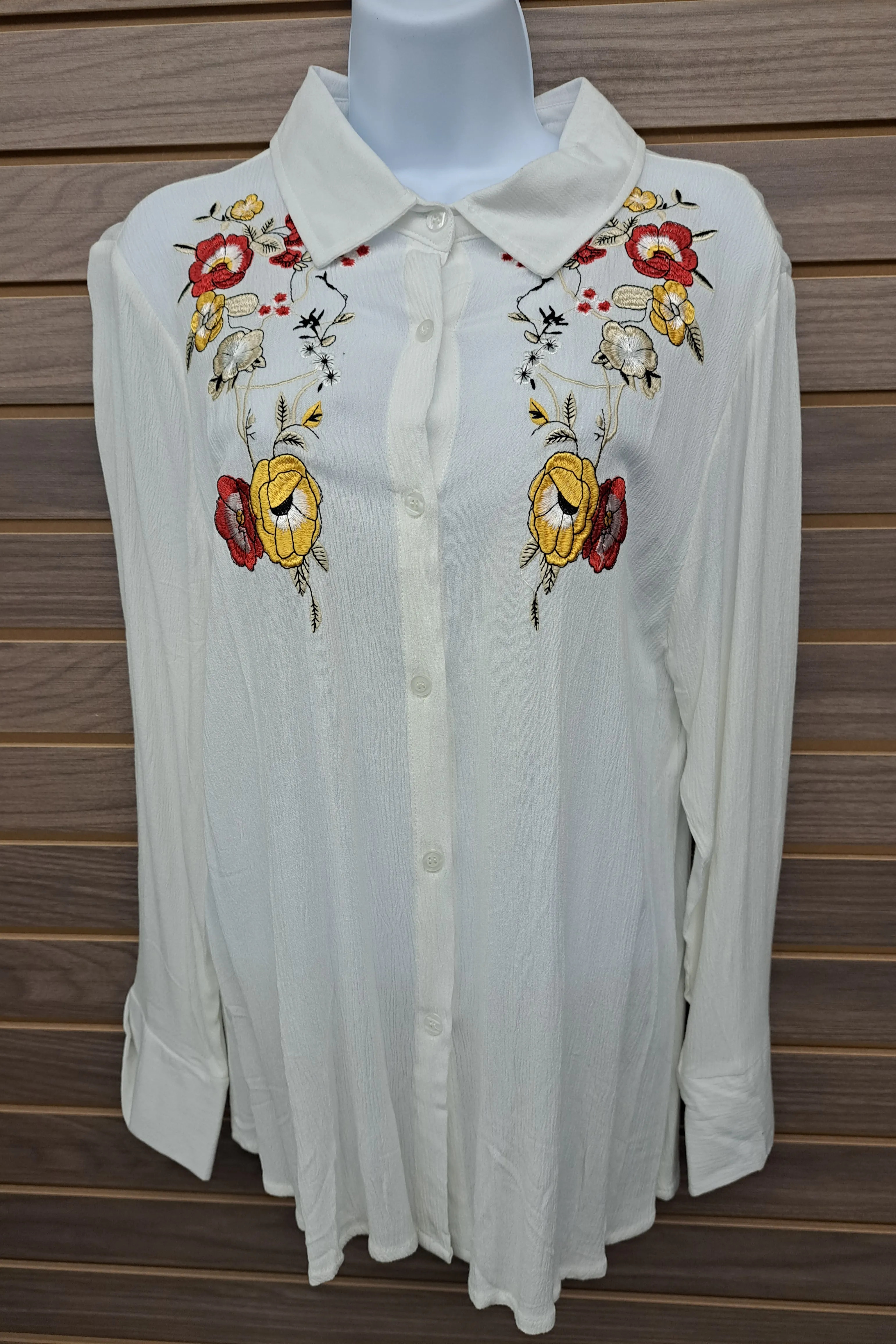 Embroidered floral blouse