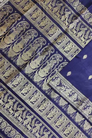 Exquisite Blue Baluchari Silk Saree - Handloom Beauty