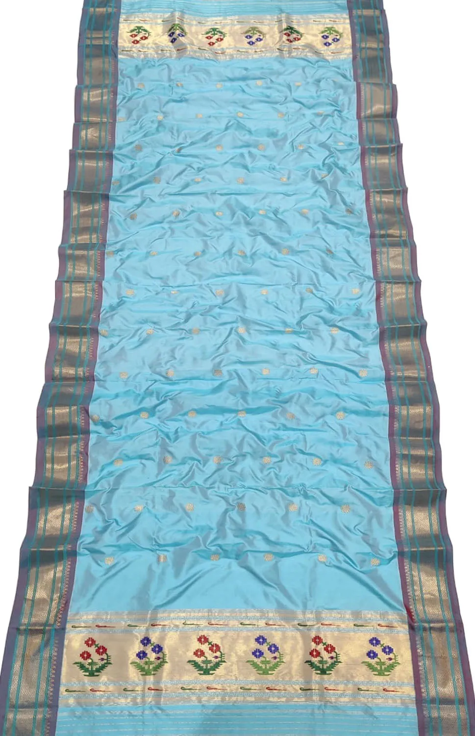 Exquisite Blue Paithani Pure Silk Dupatta: Timeless Elegance and Luxury