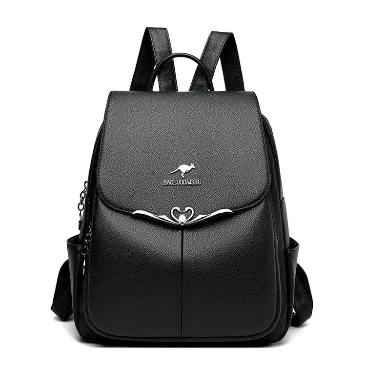 Fashion Leather Women's School Backpack