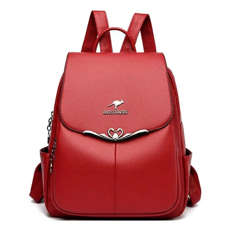 Fashion Leather Women's School Backpack