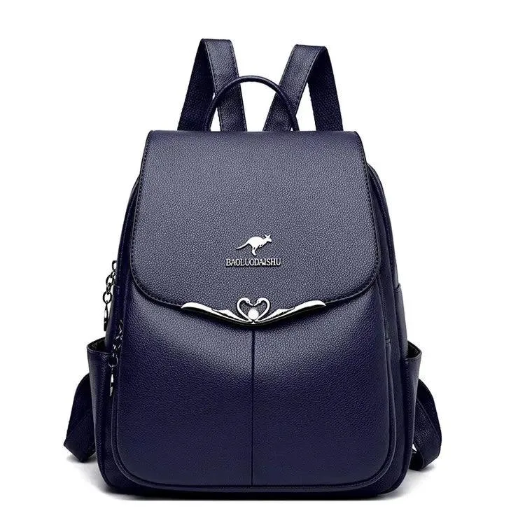 Fashion Leather Women's School Backpack