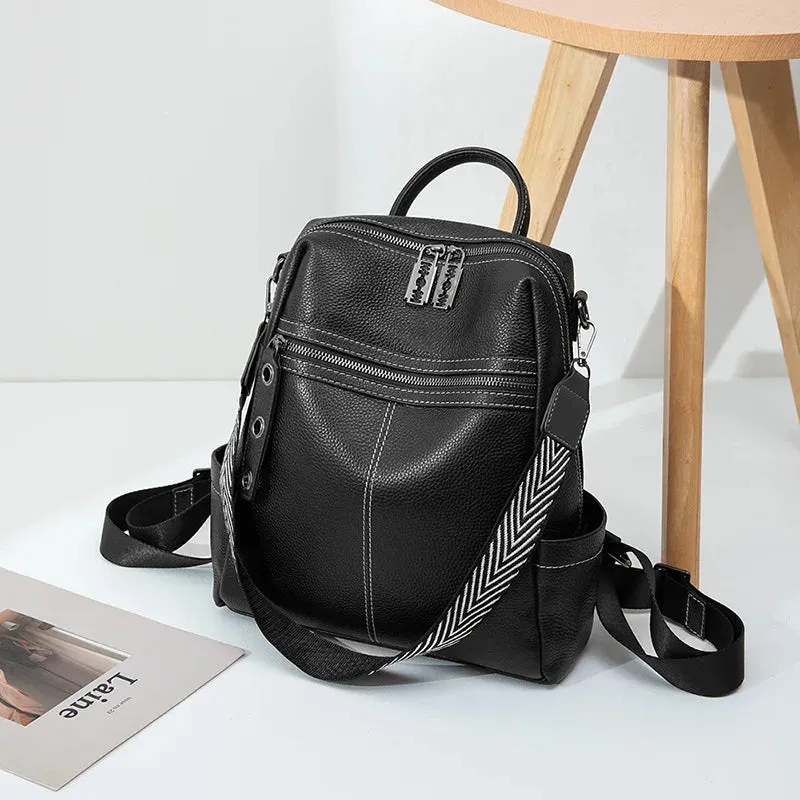 Fashion PU Leather Large School Backpack