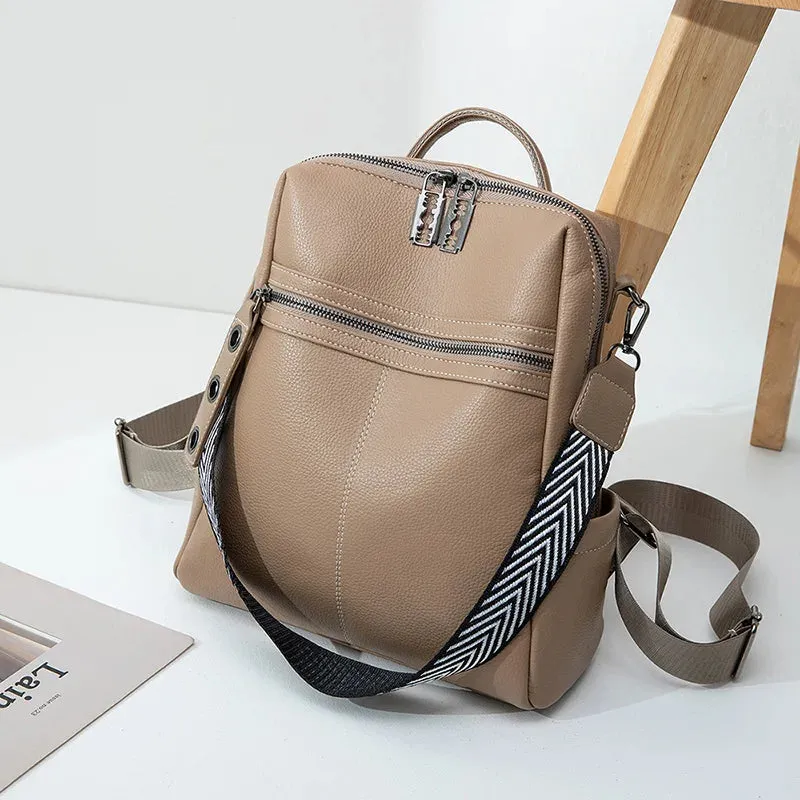 Fashion PU Leather Large School Backpack