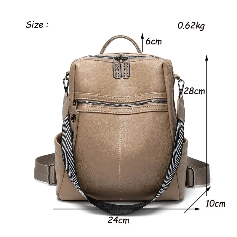 Fashion PU Leather Large School Backpack