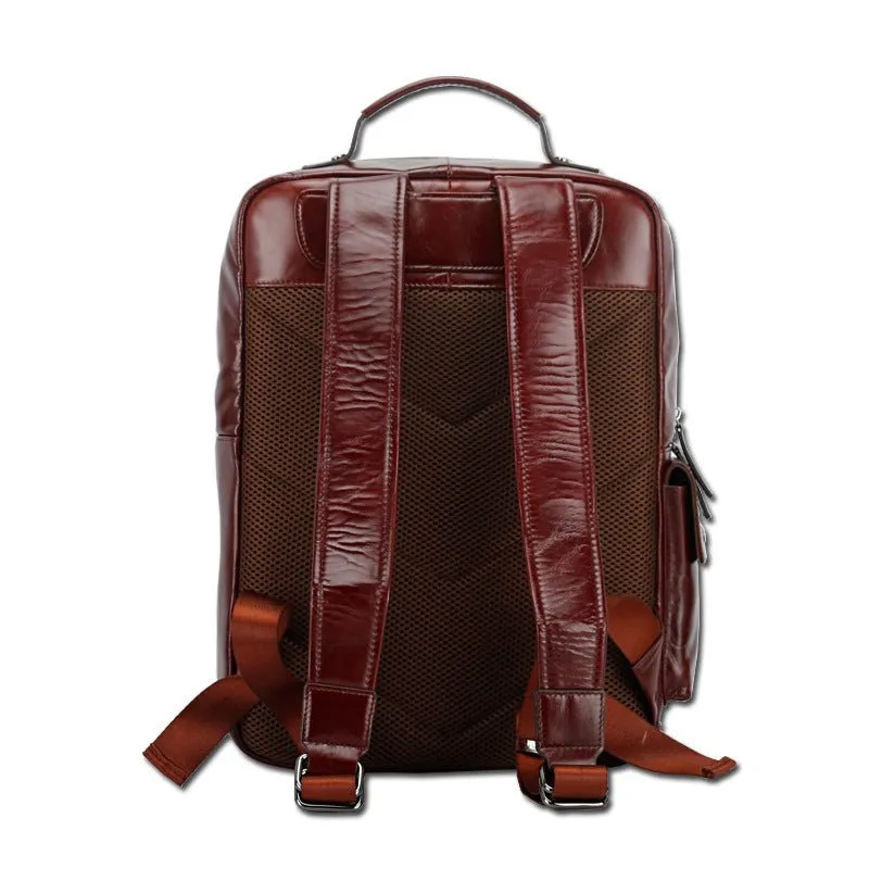 Fashionable Large-Capacity Men's Leather Backpack