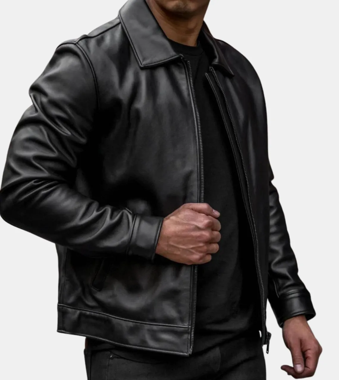 Flint Men's Black Leather Jacket