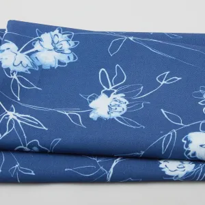 Flora Bella - Long Stem Roses Denim 2 Yard Cut