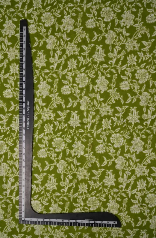 Floral Green Pure Cotton Print Fabric