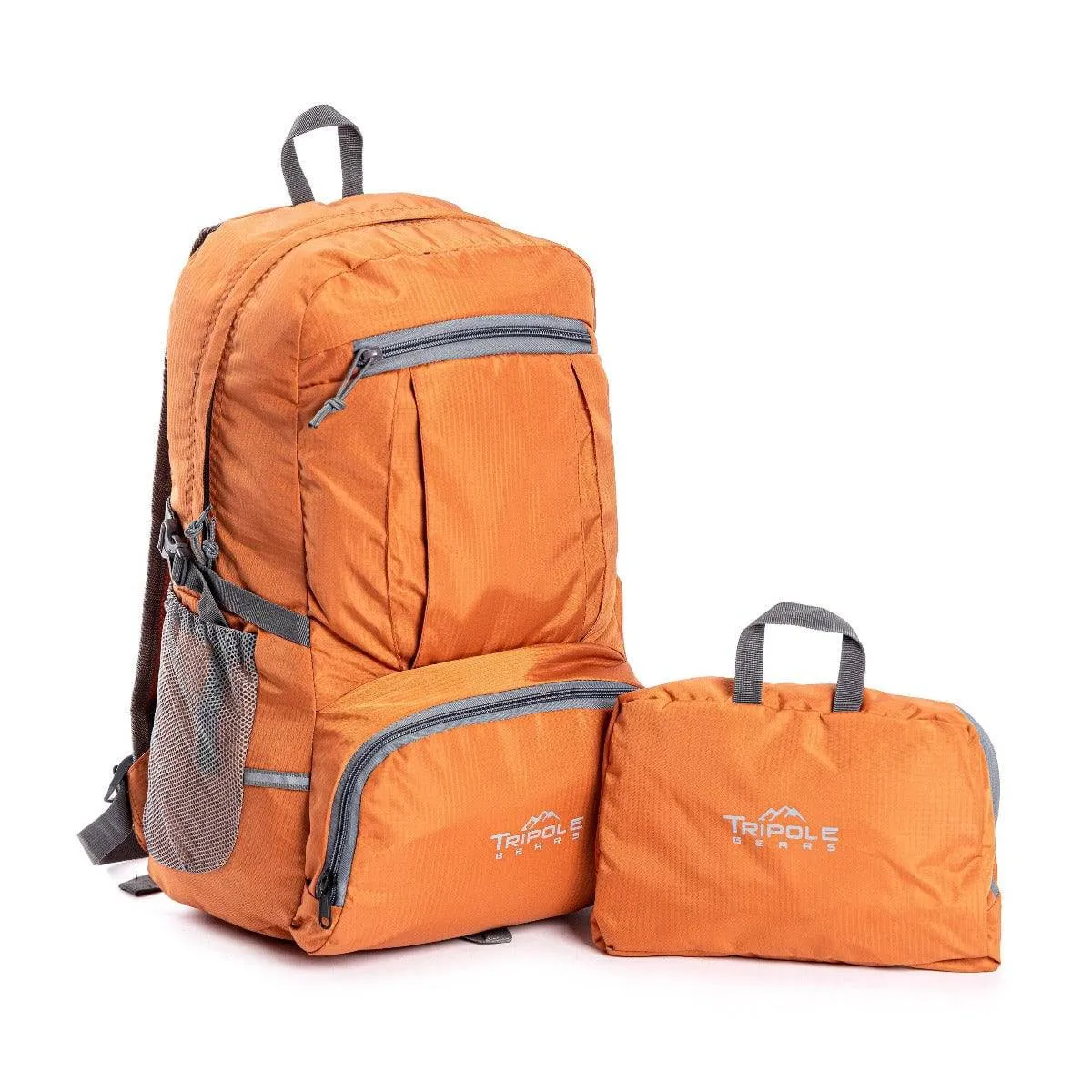 Foldable PAKEASY Backpack and Day Bag for Hiking and Day Trips - Orange