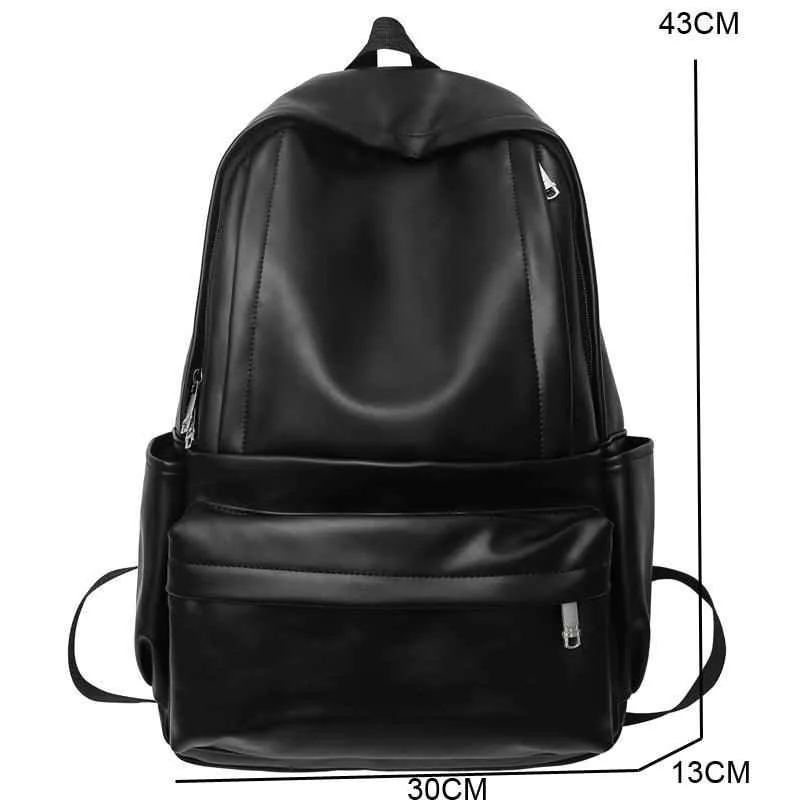 GC337: Large-Capacity, Comfortable, Leather College Cool Backpack