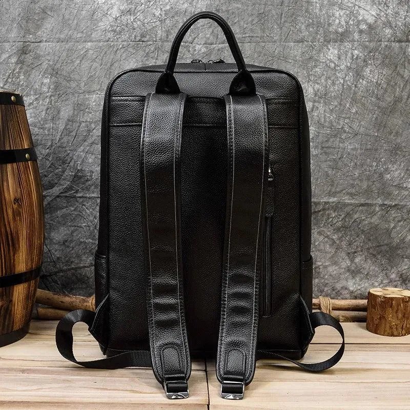 Genuine Leather Laptop Backpack 15.6 In Laptop Computer Bag