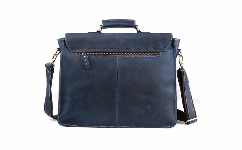 Genuine Leather Mens Briefcase Casual Messenger Laptop Bag