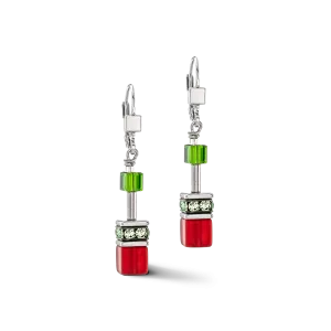 GeoCUBE® Iconic earrings red-green