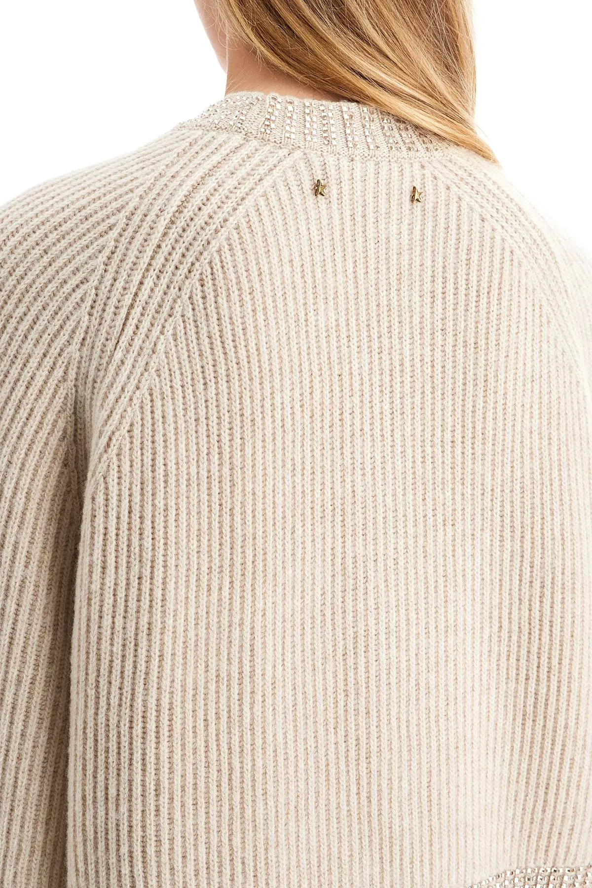 GOLDEN GOOSE boxy sweater with crystals