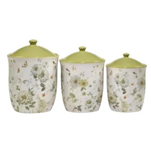 Green Fields Canister Set 3 Pc. 54 72 104 oz