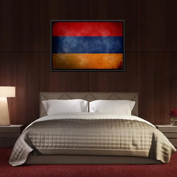 Grunge Armenian Flag Canvas Wall Art