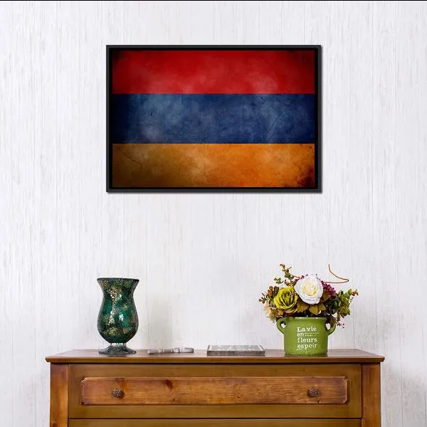 Grunge Armenian Flag Canvas Wall Art