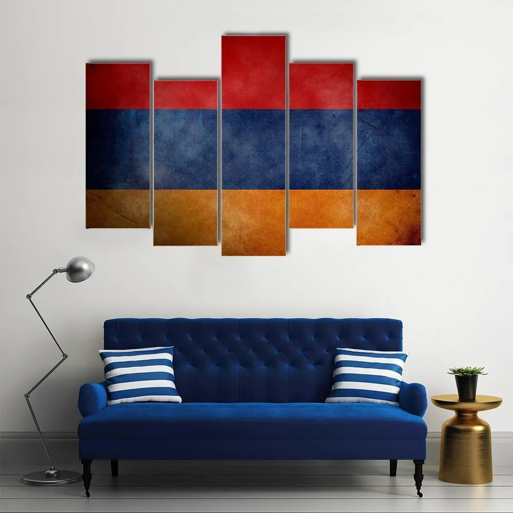 Grunge Armenian Flag Canvas Wall Art