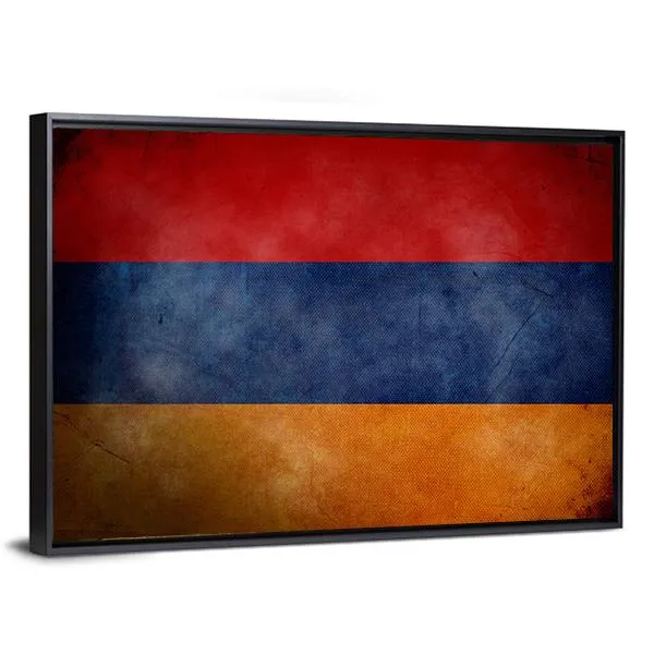 Grunge Armenian Flag Canvas Wall Art