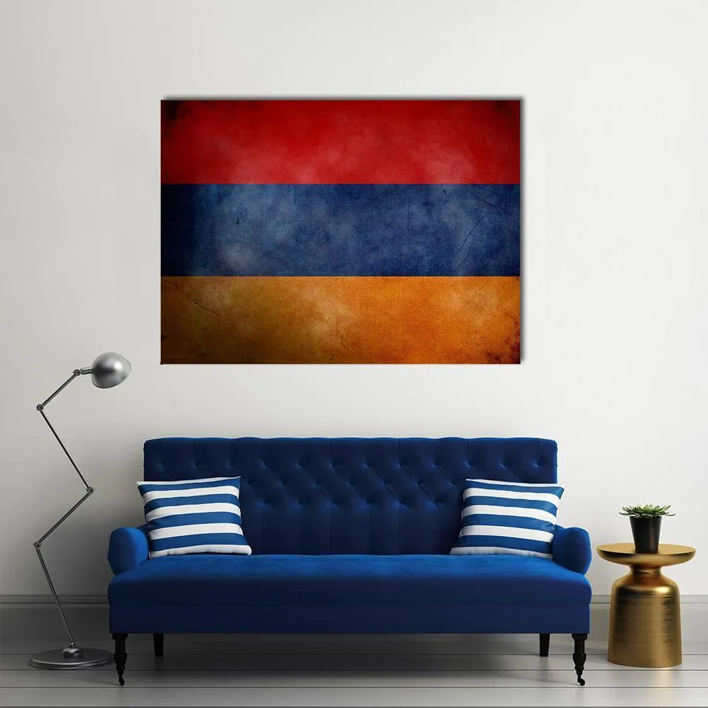 Grunge Armenian Flag Canvas Wall Art