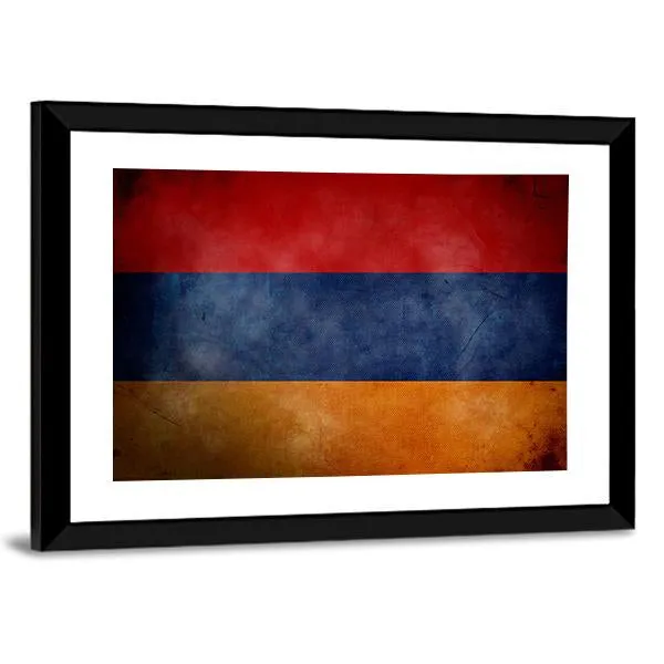 Grunge Armenian Flag Canvas Wall Art