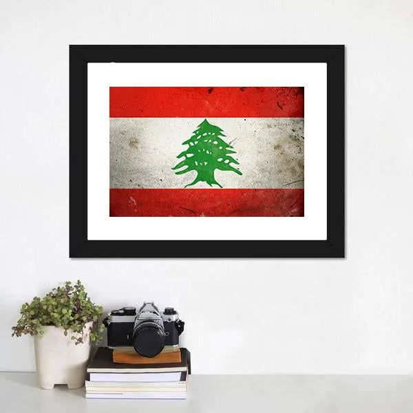 Grunge Lebanon Flag Canvas Wall Art