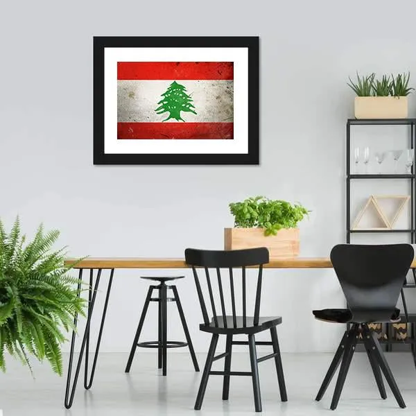 Grunge Lebanon Flag Canvas Wall Art