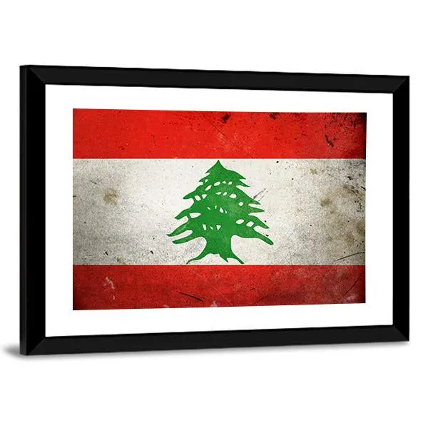 Grunge Lebanon Flag Canvas Wall Art