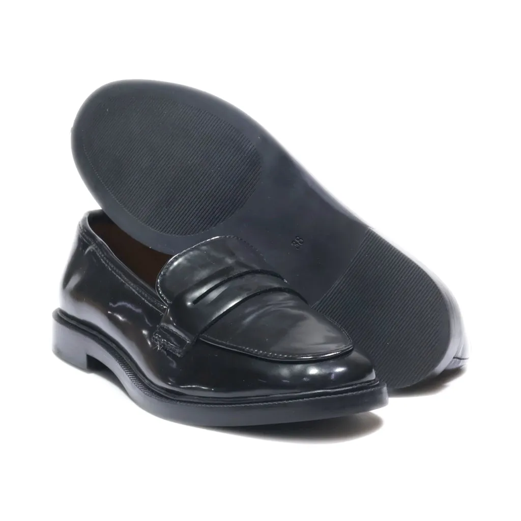 H&M Loafers Leather Black Colour For Women