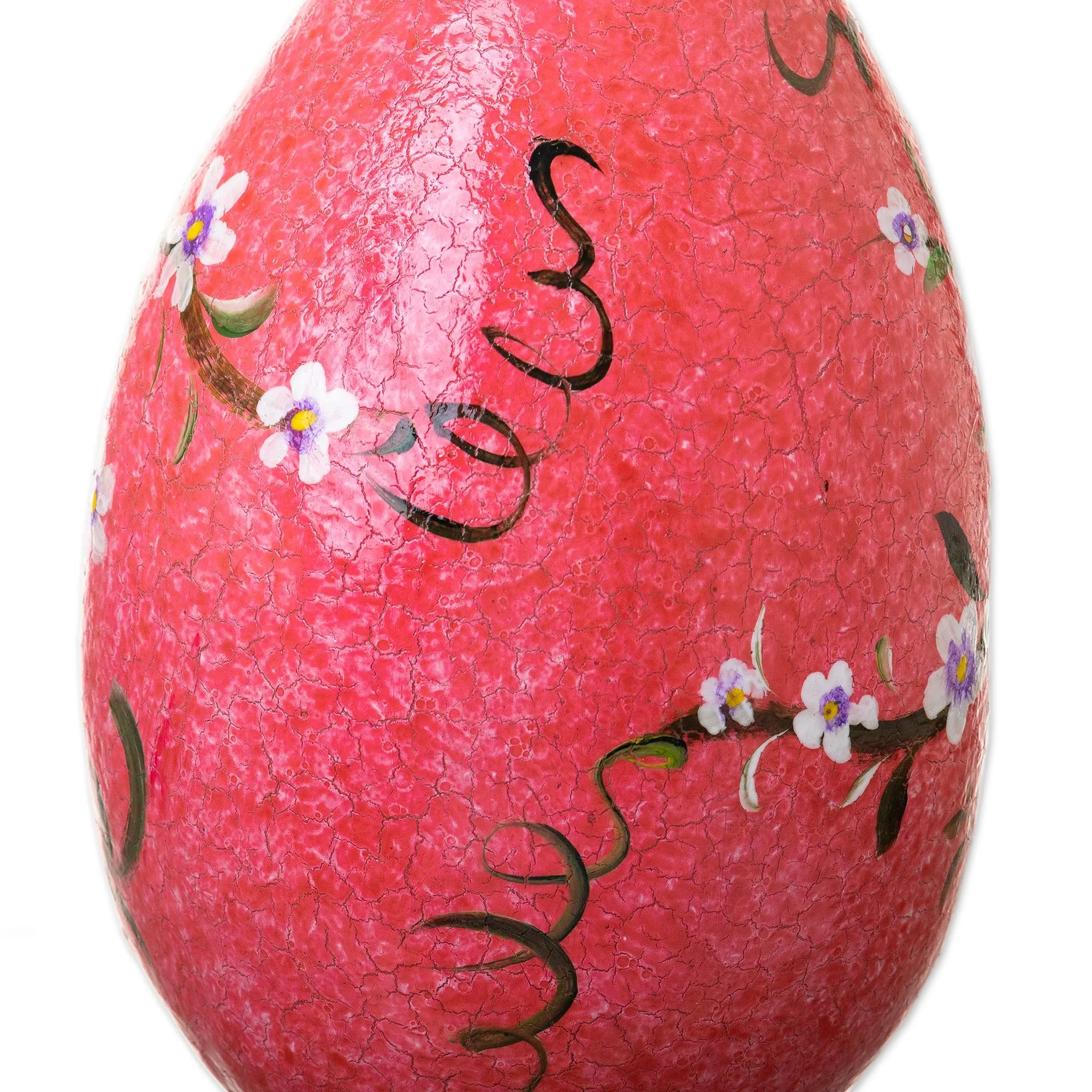 Hand Painted Crackled Red Dried Gourd Birdhouse from Peru - Spring Rose Condo | NOVICA