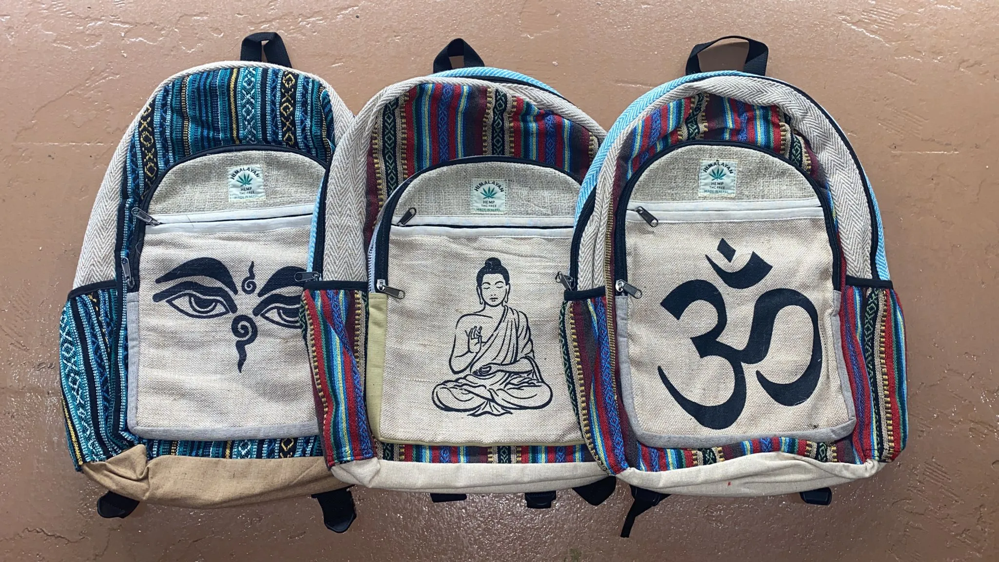 Hemp Backpack Painted Design (Assorted)