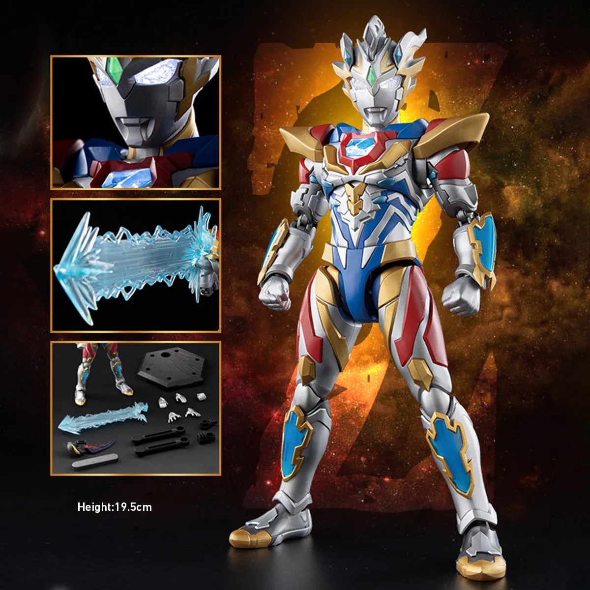 HiPlay Blokees Assembly Model Kits: Legend Series - Ultraman Z Delta, Delta Rise Claw, Mecha Musume Style, Height 20cm Collectible Action Figures