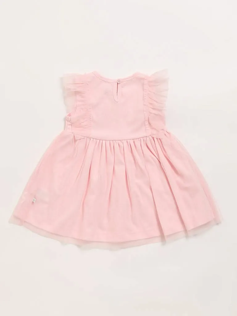 HOP Baby Pink Fit and Flare Dress