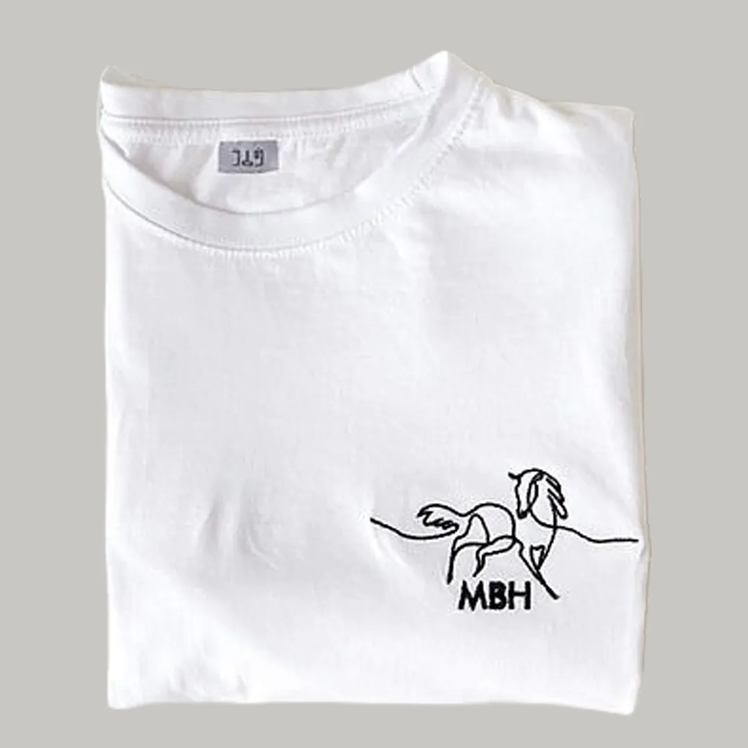 Horse drawing Embroidered T-Shirt