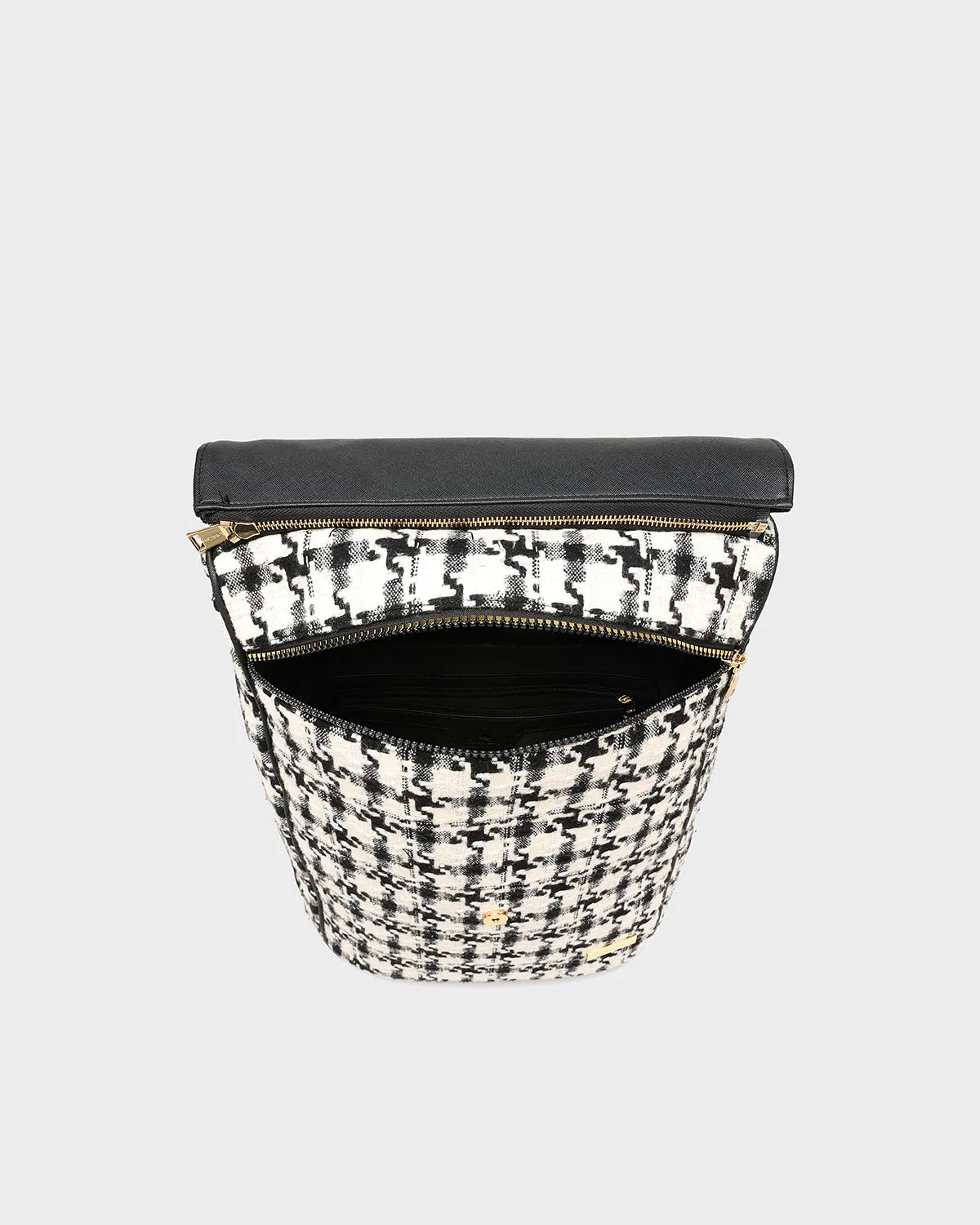 Houndstooth Backpack in Black & White