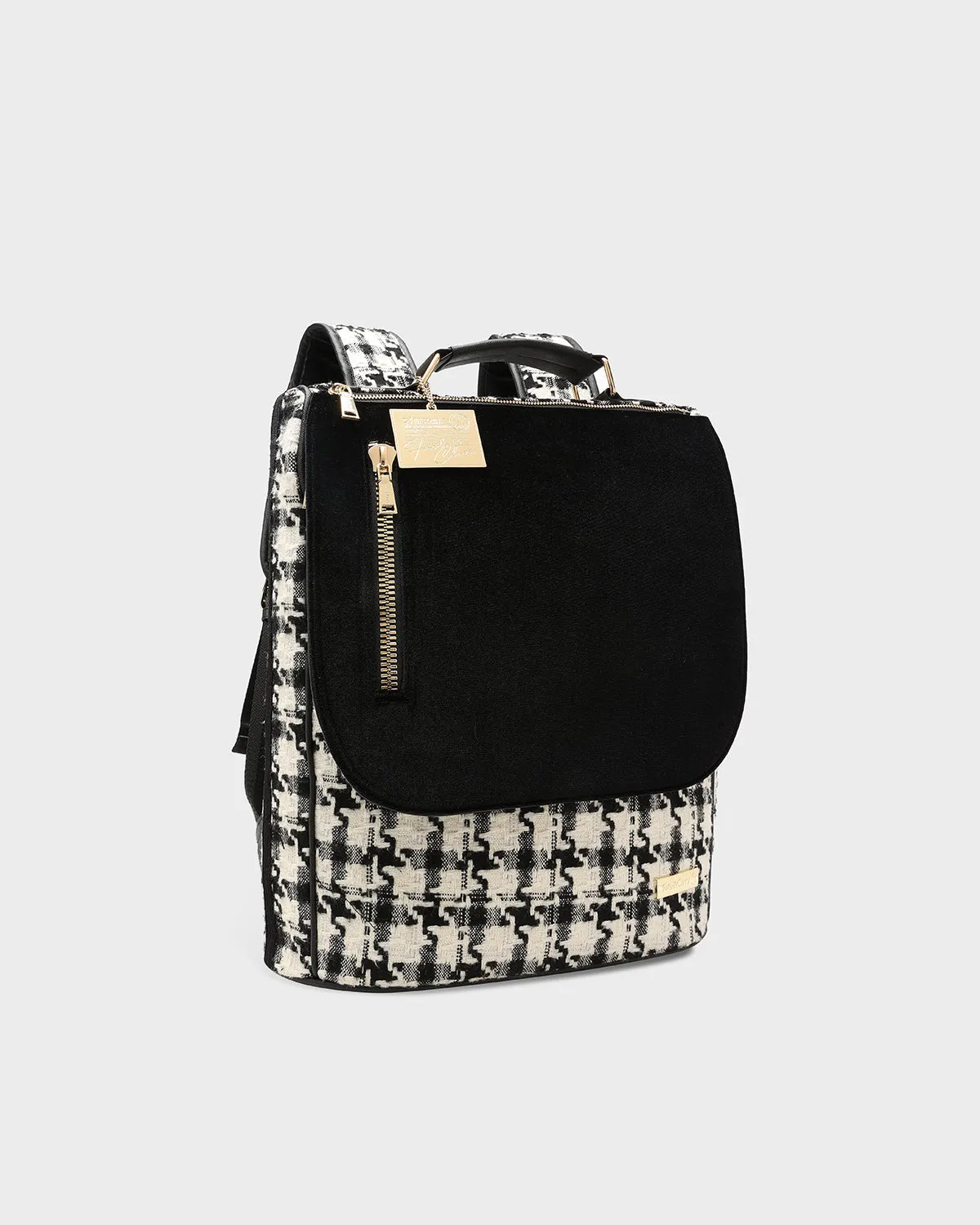 Houndstooth Backpack in Black & White