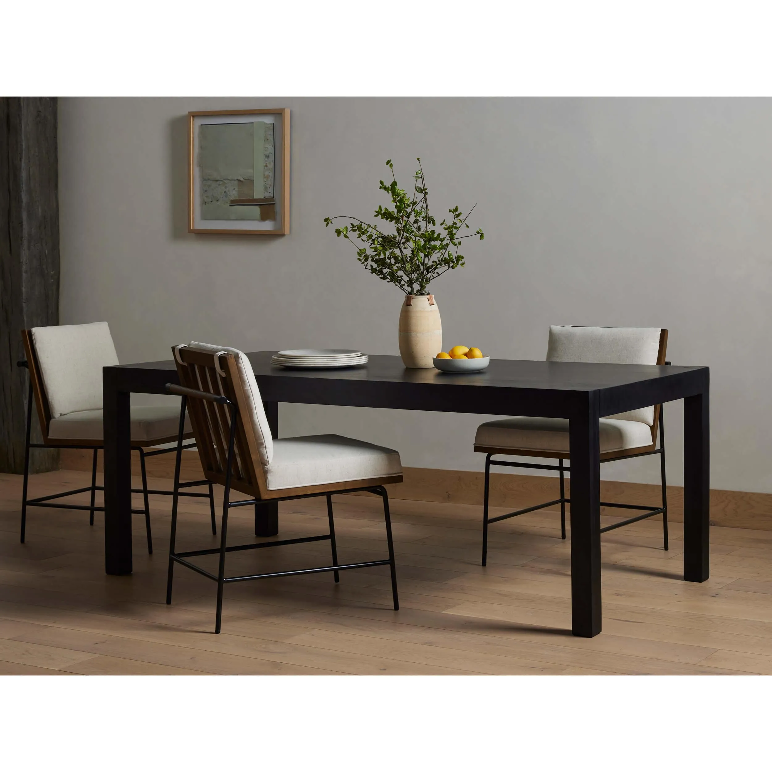 Isador 78" Dining Table, Black Wash