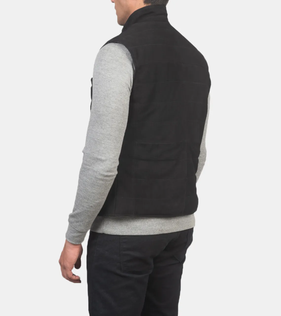 Jayden Men's Black Suede Leather Vest