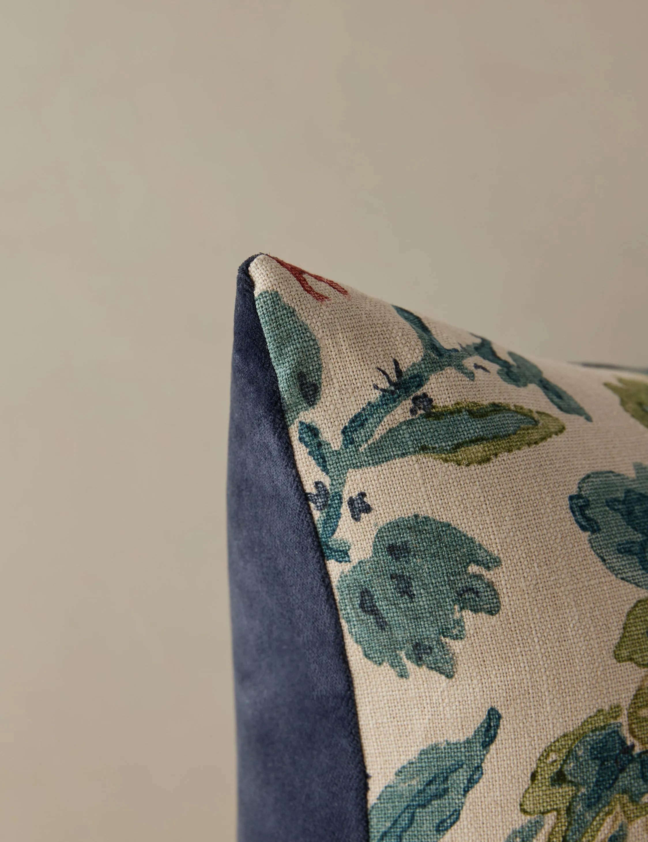 Kelmscott / Aurora Linen Pillow by Scalamandre