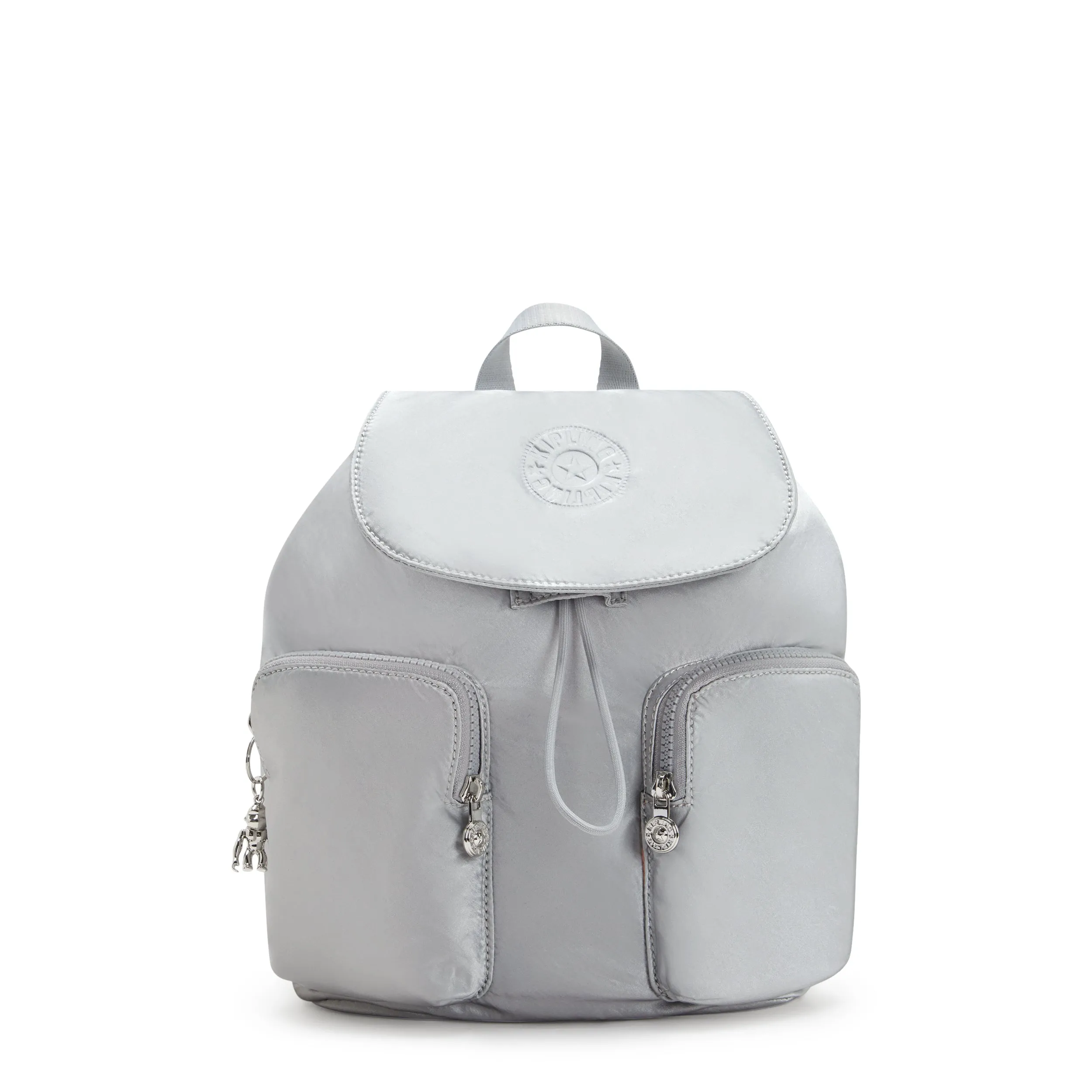 Kipling Anto S Silver Glam Small Drawstring Backpack C2I7751-K2E