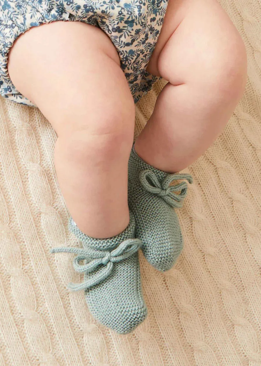 Knitted Booties in Green