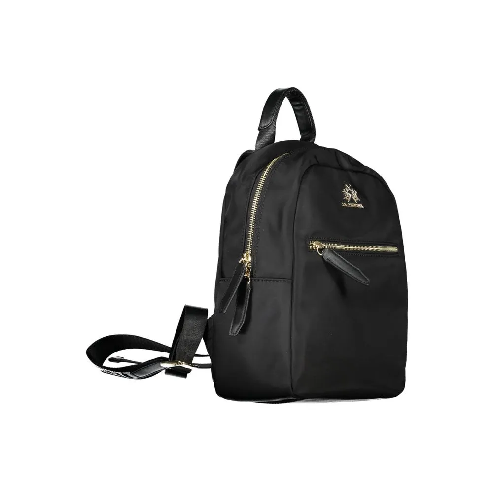 La Martina Black Nylon Women Backpack