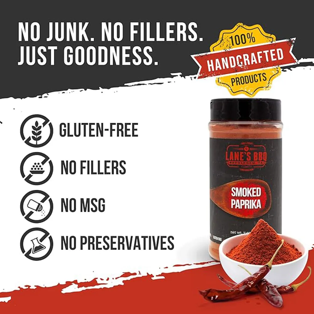 Lane's BBQ Smoked Paprika 7 oz Gluten Free No MSG or Preservatives