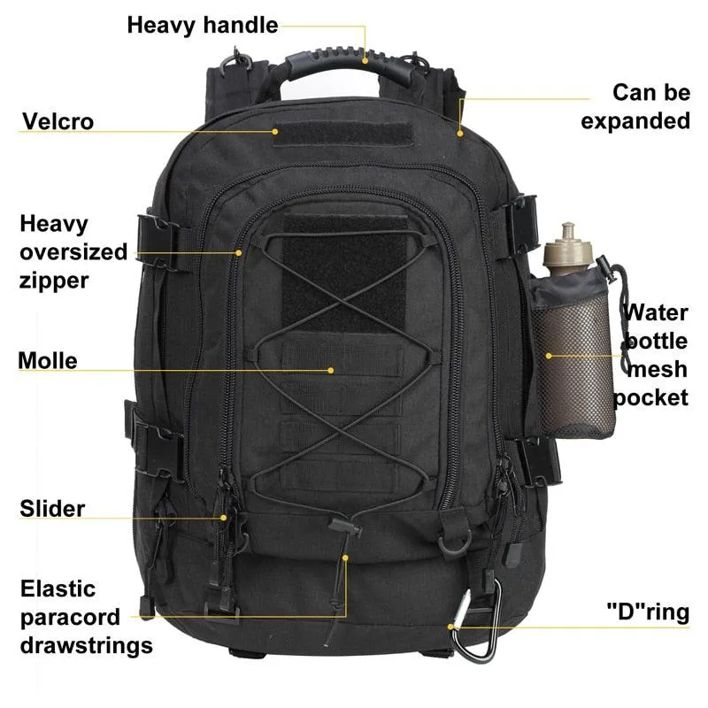 Large 60L Tactical Backpacks Outdoor Water Resistant