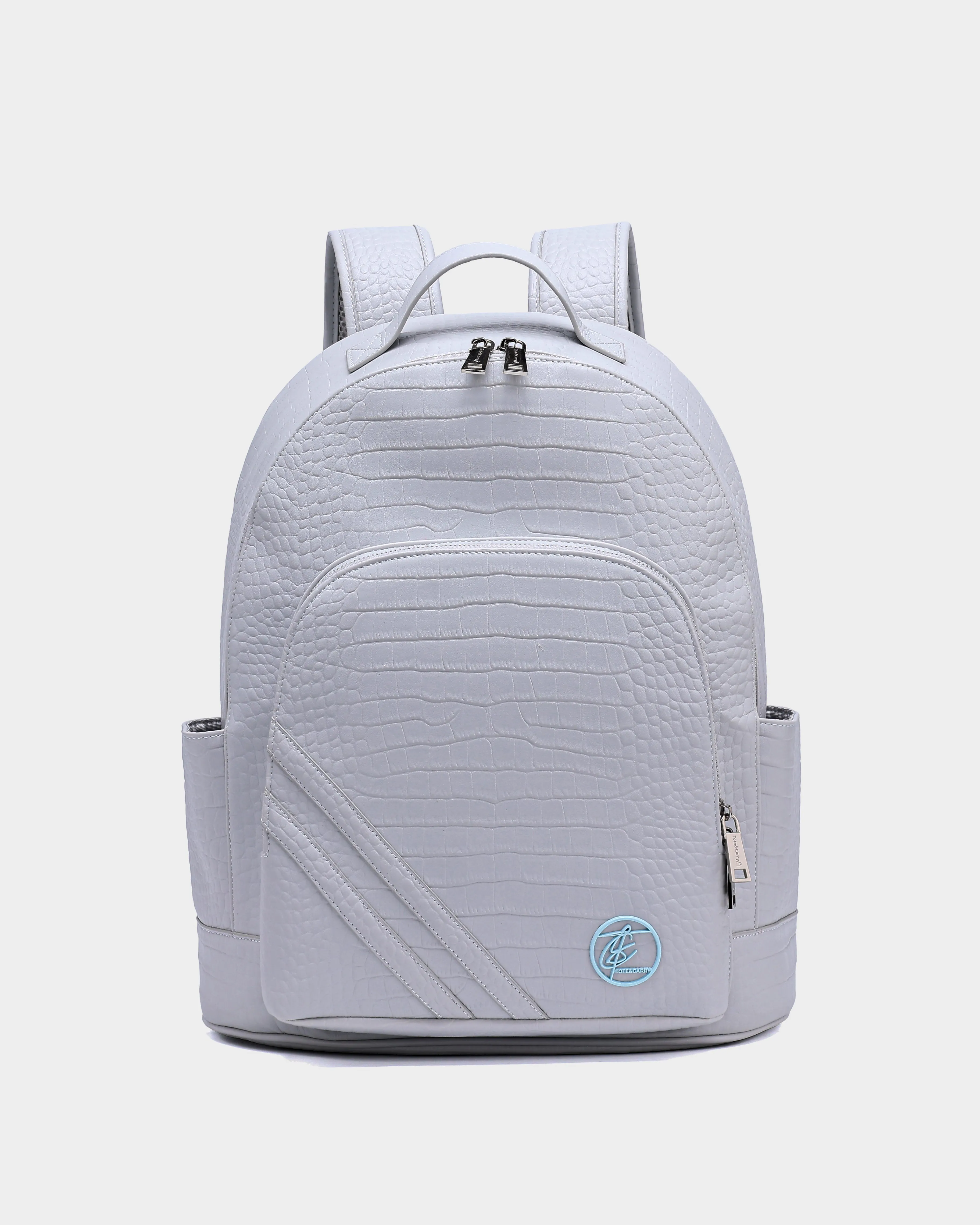 Leather Backpack in Grey