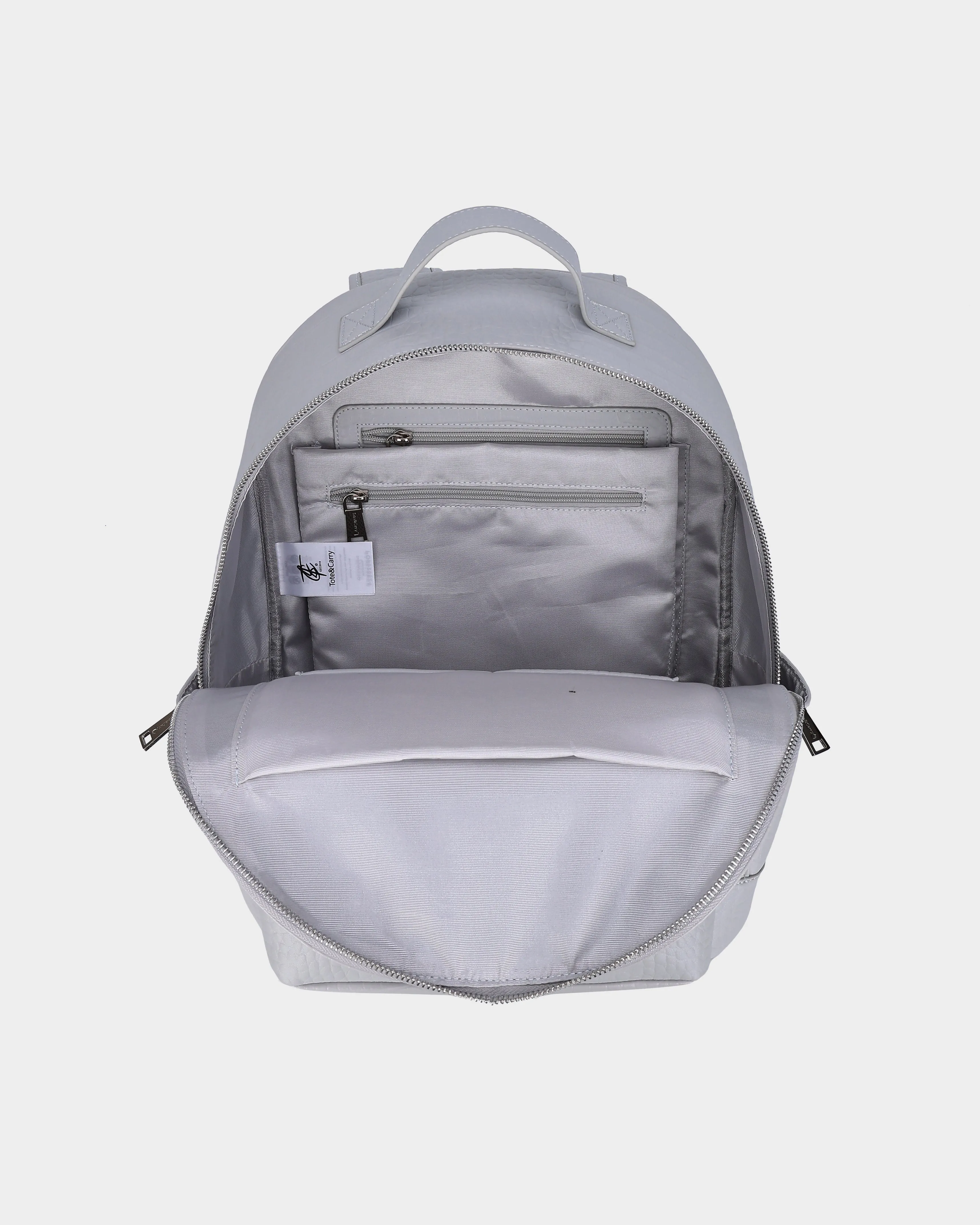 Leather Backpack in Grey