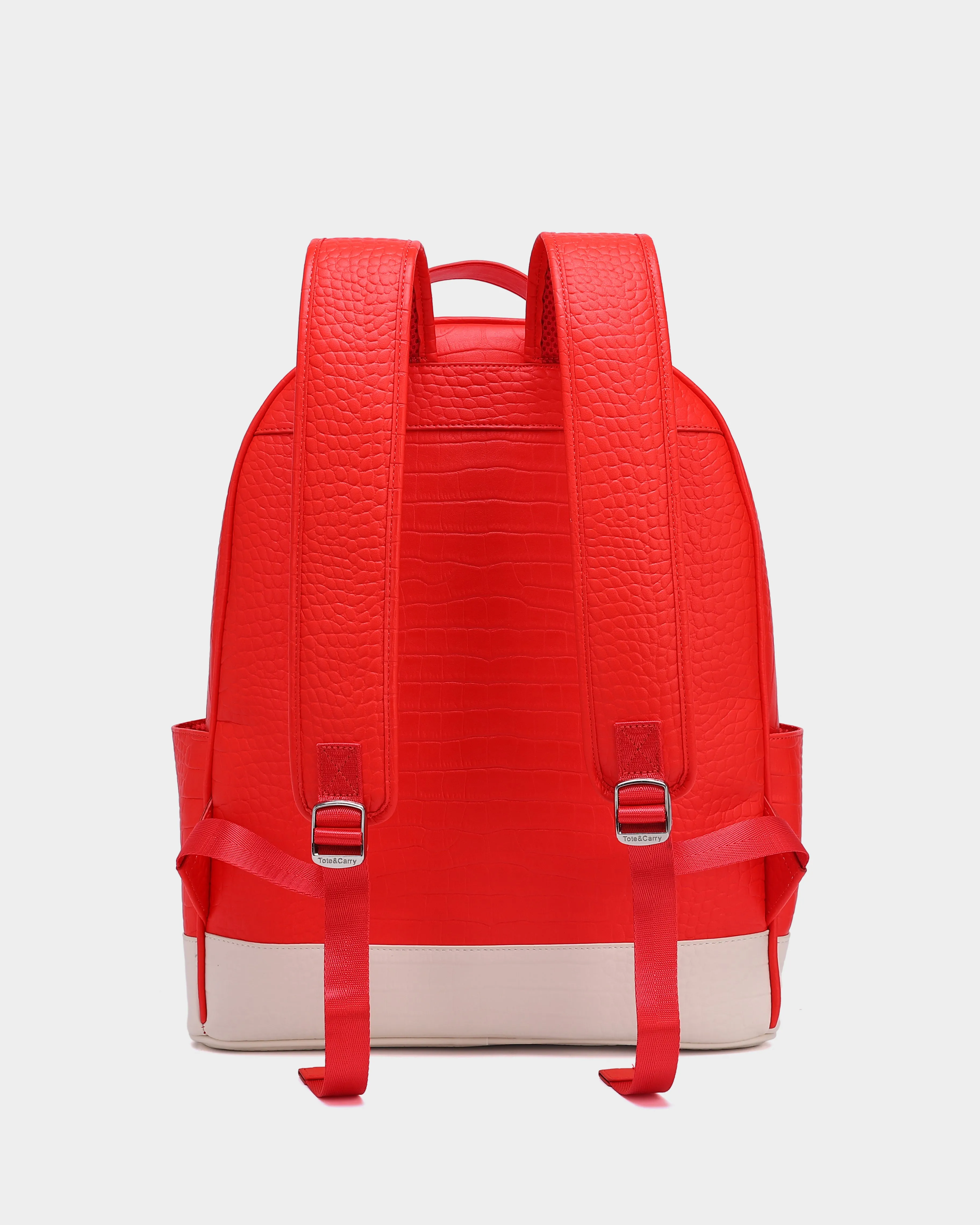 Leather Backpack in Red