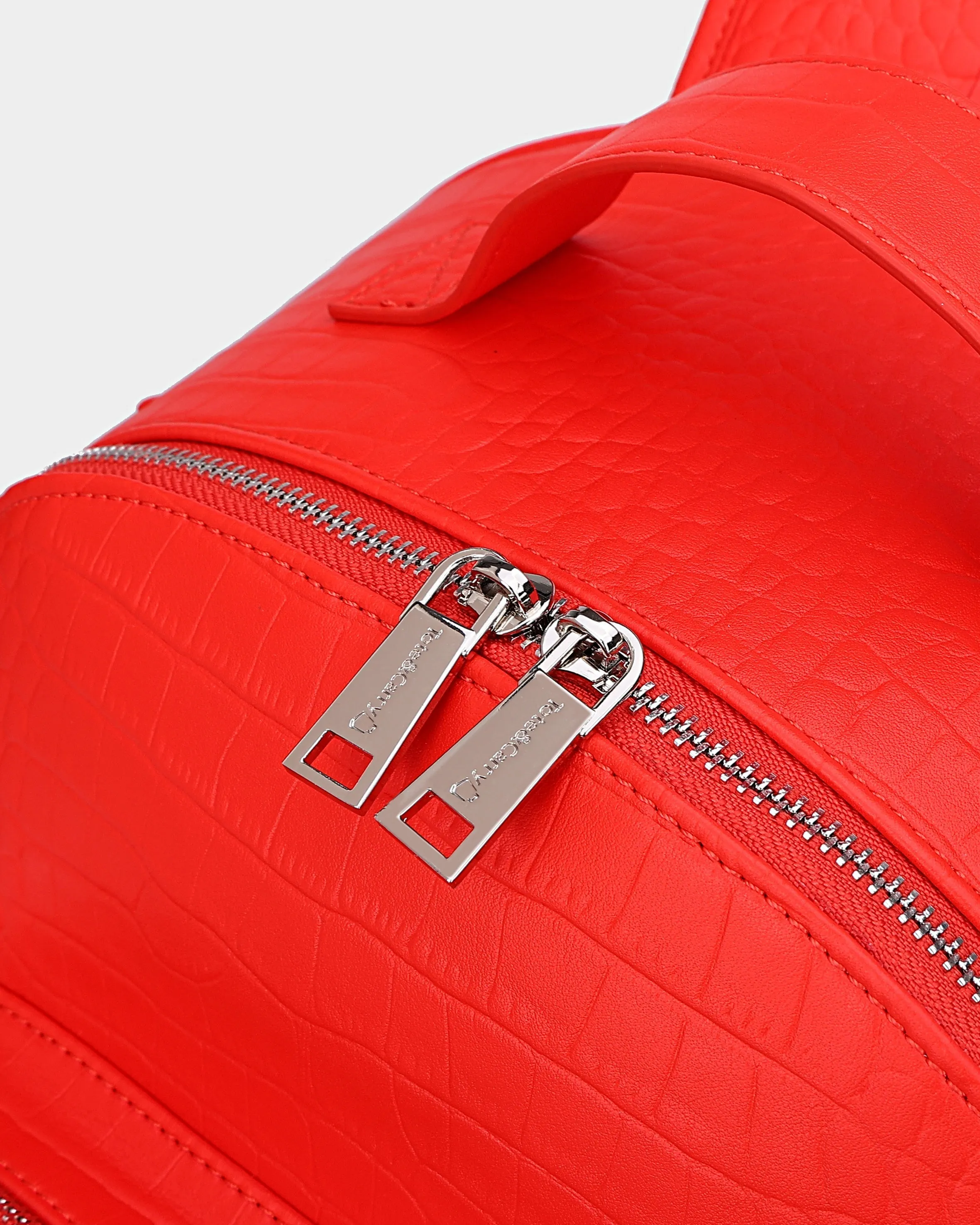 Leather Backpack in Red