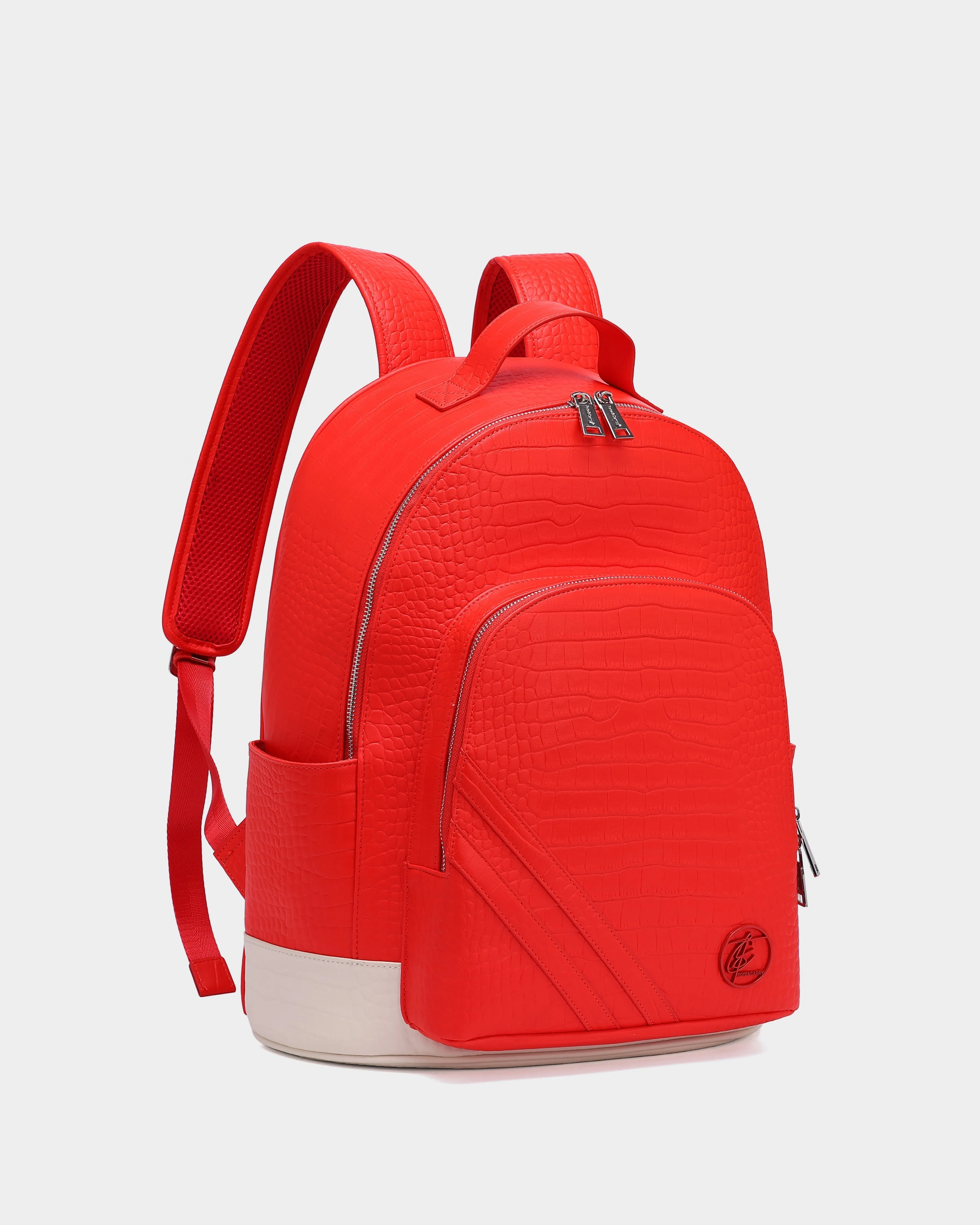 Leather Backpack in Red